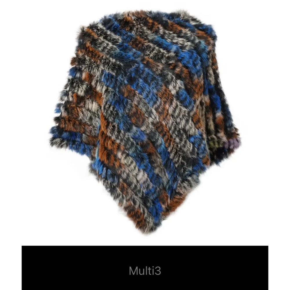 Multicolor‎ Rabit Poncho